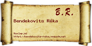 Bendekovits Réka névjegykártya