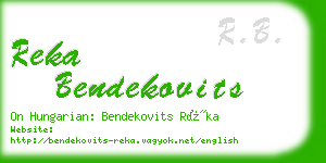 reka bendekovits business card